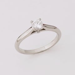 Cartier, Solitaire 1895 Round Cut GIA 0.23 Carat E/VVS1 Diamond Ring