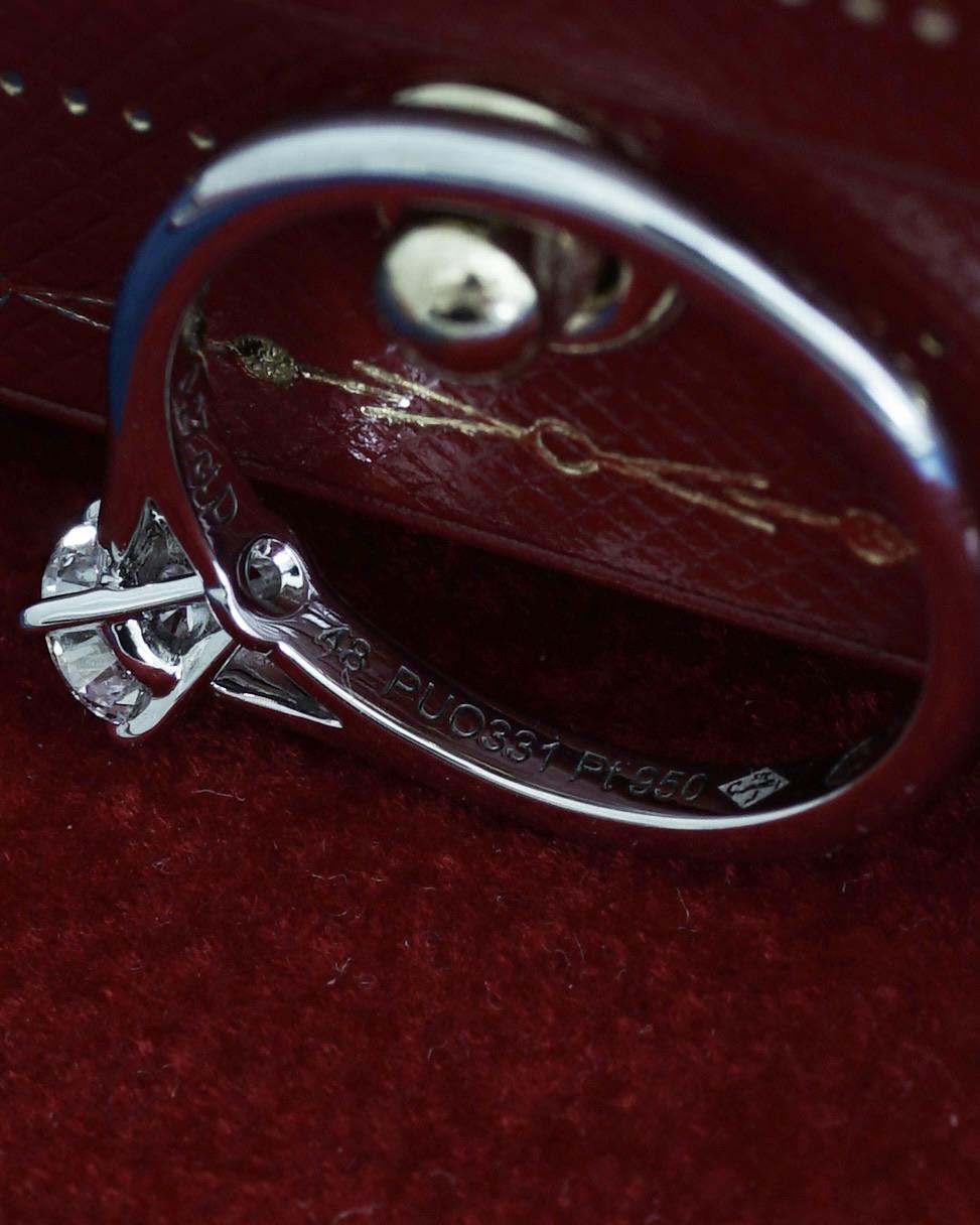 Cartier, Solitaire 1895 Round Cut GIA 0.27 Carat F/VVS2 Diamond Ring For Sale 4