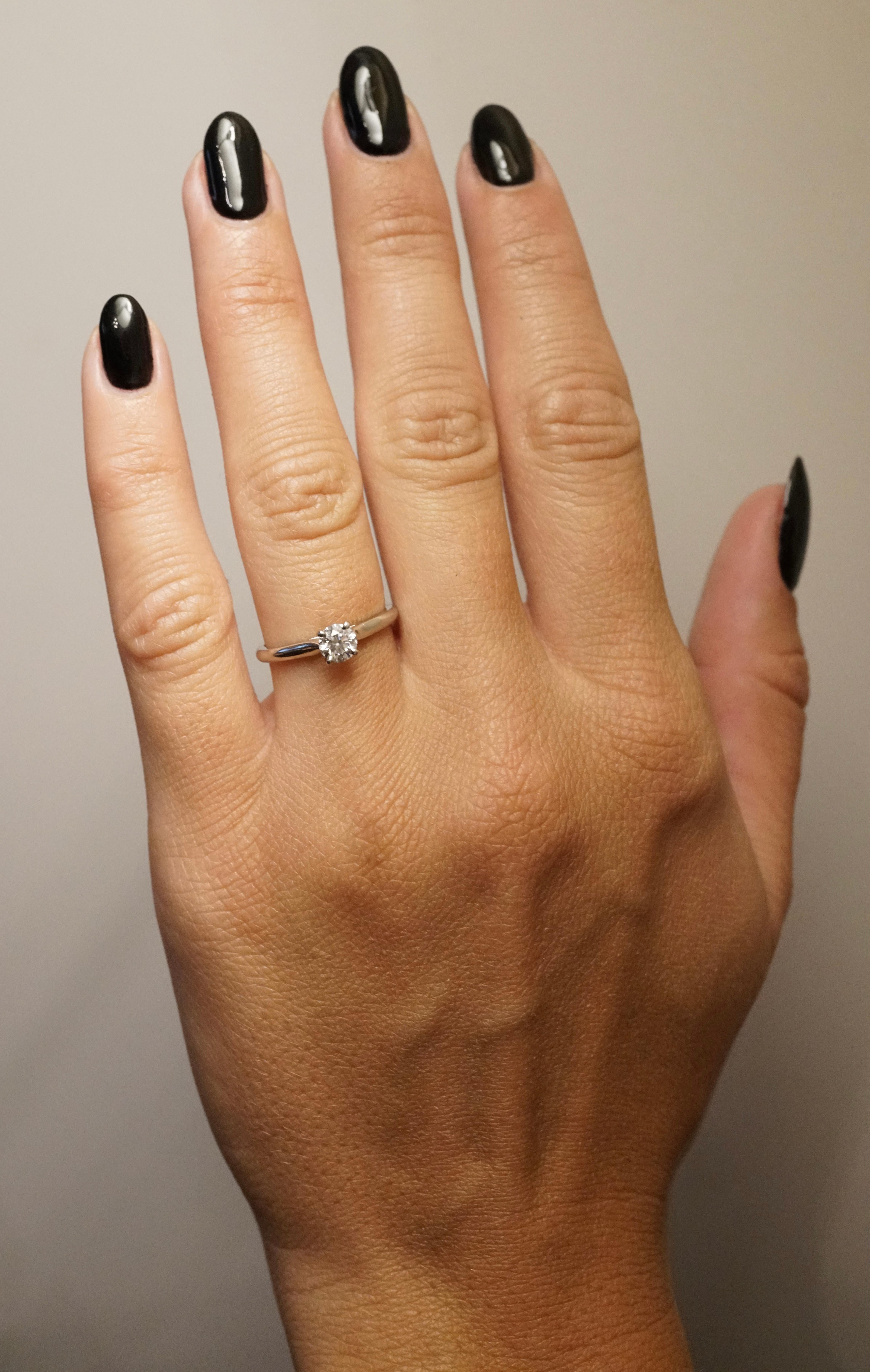 Contemporary Cartier, Solitaire 1895 Round Cut GIA 0.35 Carat F/IF Diamond Ring