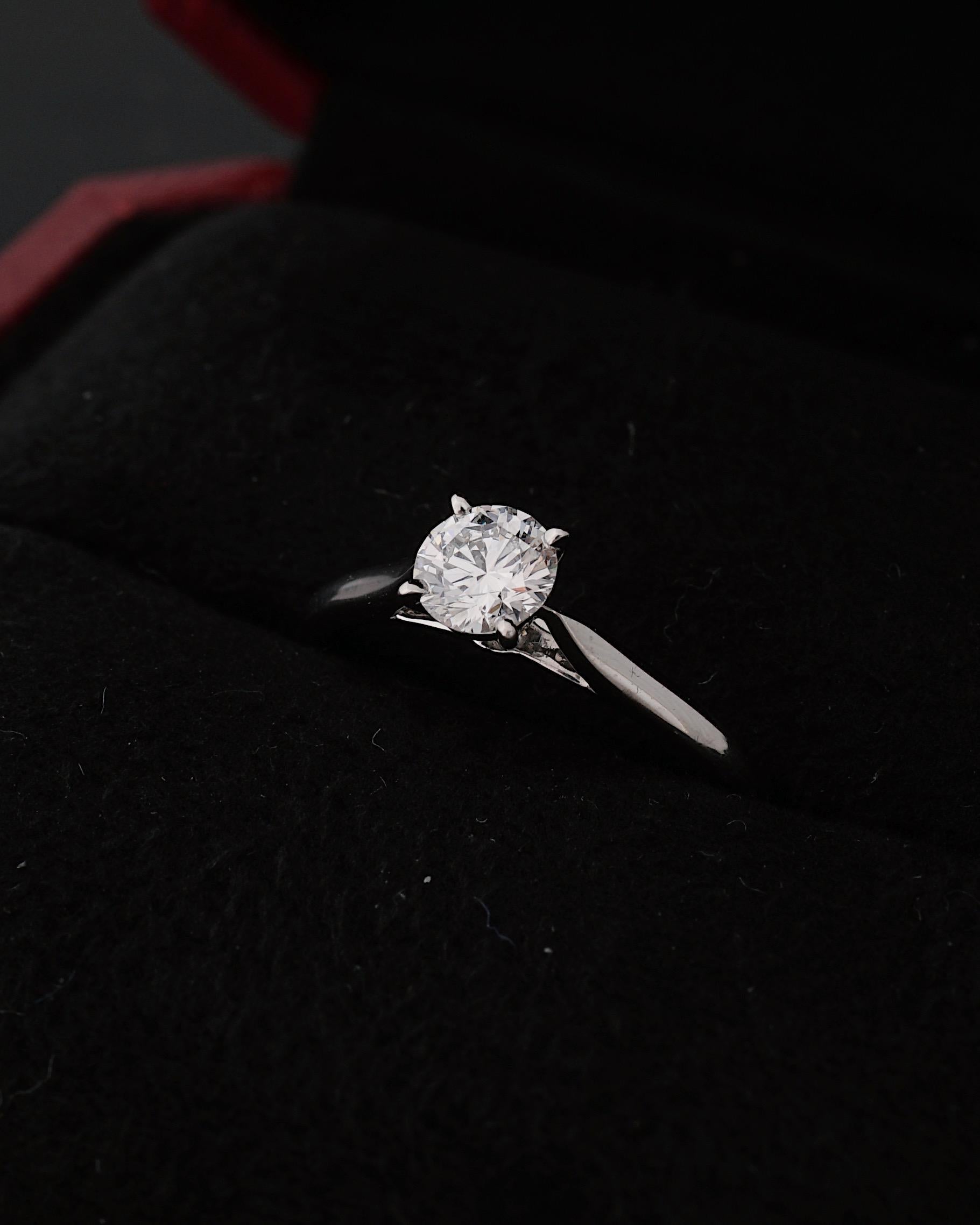 Cartier, Solitaire 1895 Round Cut GIA 0.37 Carat G/VVS2 Diamond Ring 2