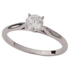 Cartier, Solitaire 1895 Round Cut GIA 0.37 Carat G/VVS2 Diamond Ring