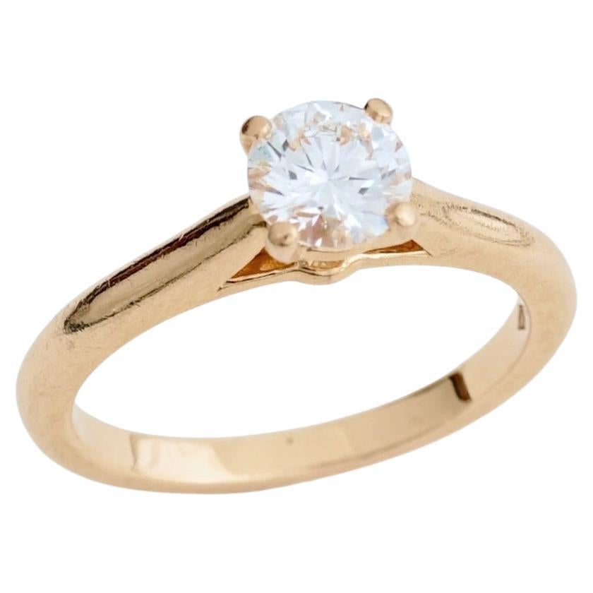 Cartier, bague solitaire en or jaune 1895, diamant taille ronde GIA 0,60 carat H/VS1