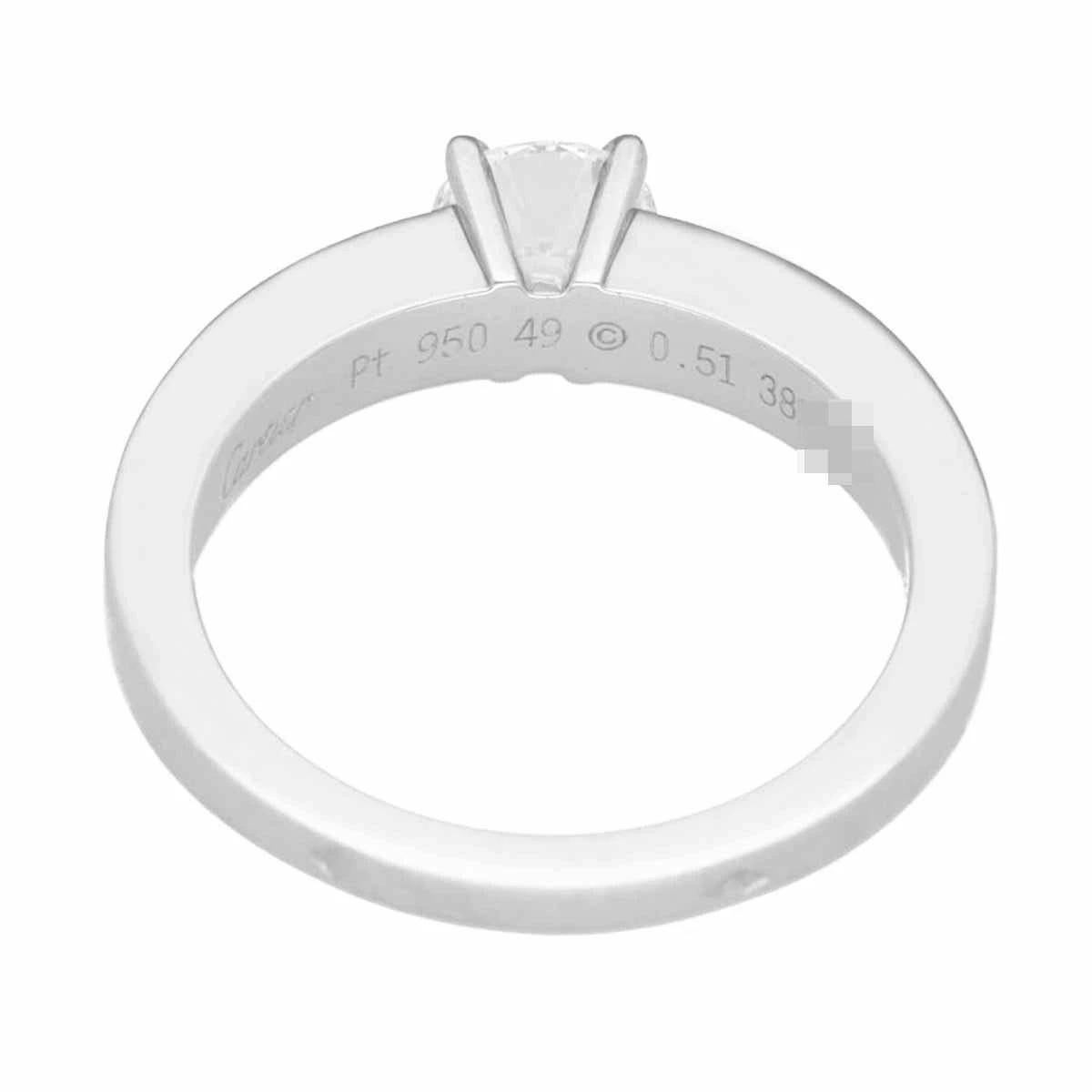 Cartier Solitaire Déclaration D'Amour 0,51ct F-VS1-VG Diamant Platin Ring (Rundschliff) im Angebot