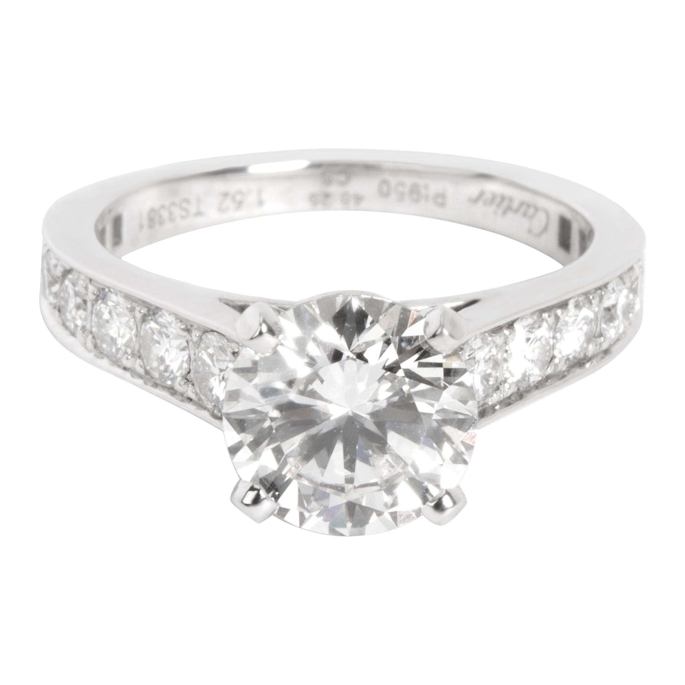 Cartier Solitaire Diamond Engagement Ring in Platinum G VS1 2.10 Carat