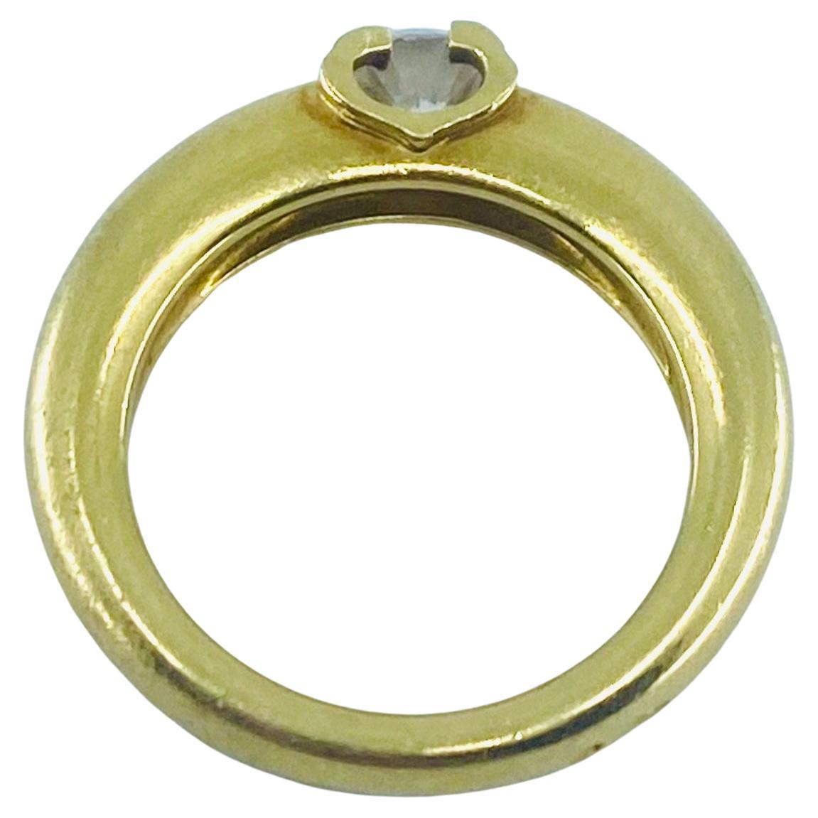 Cartier Solitaire Diamond Ring 18k Gold In Excellent Condition In Beverly Hills, CA