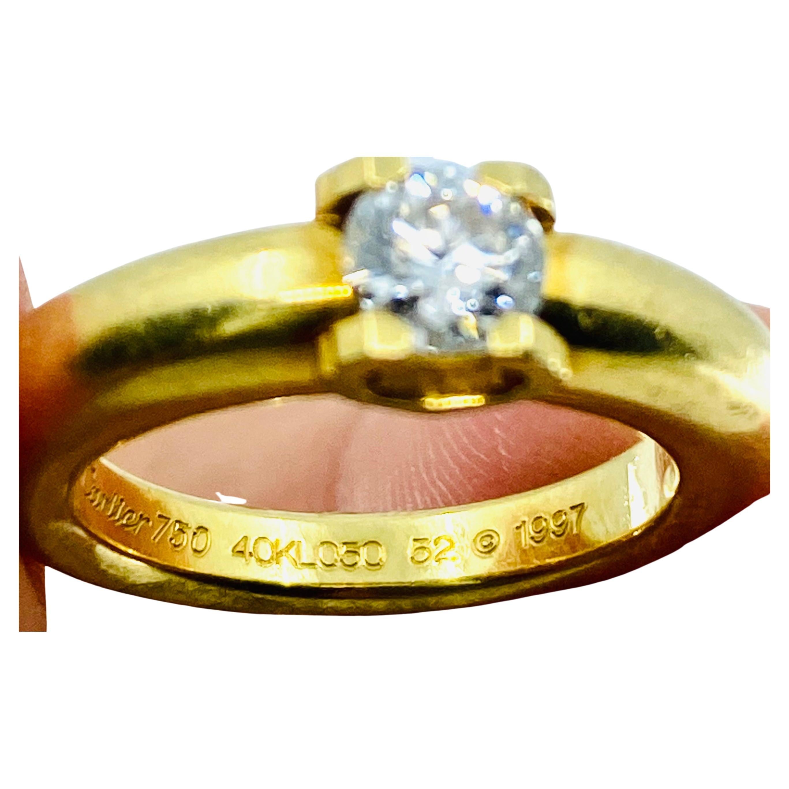 Cartier Solitaire Diamond Ring 18k Gold 3