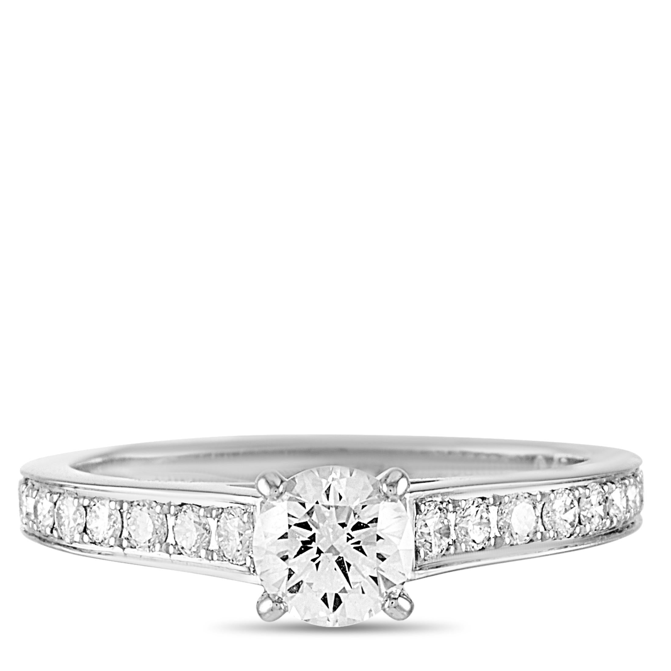 Women's Cartier Solitaire Platinum 0.60 Carat Diamond Engagement Ring