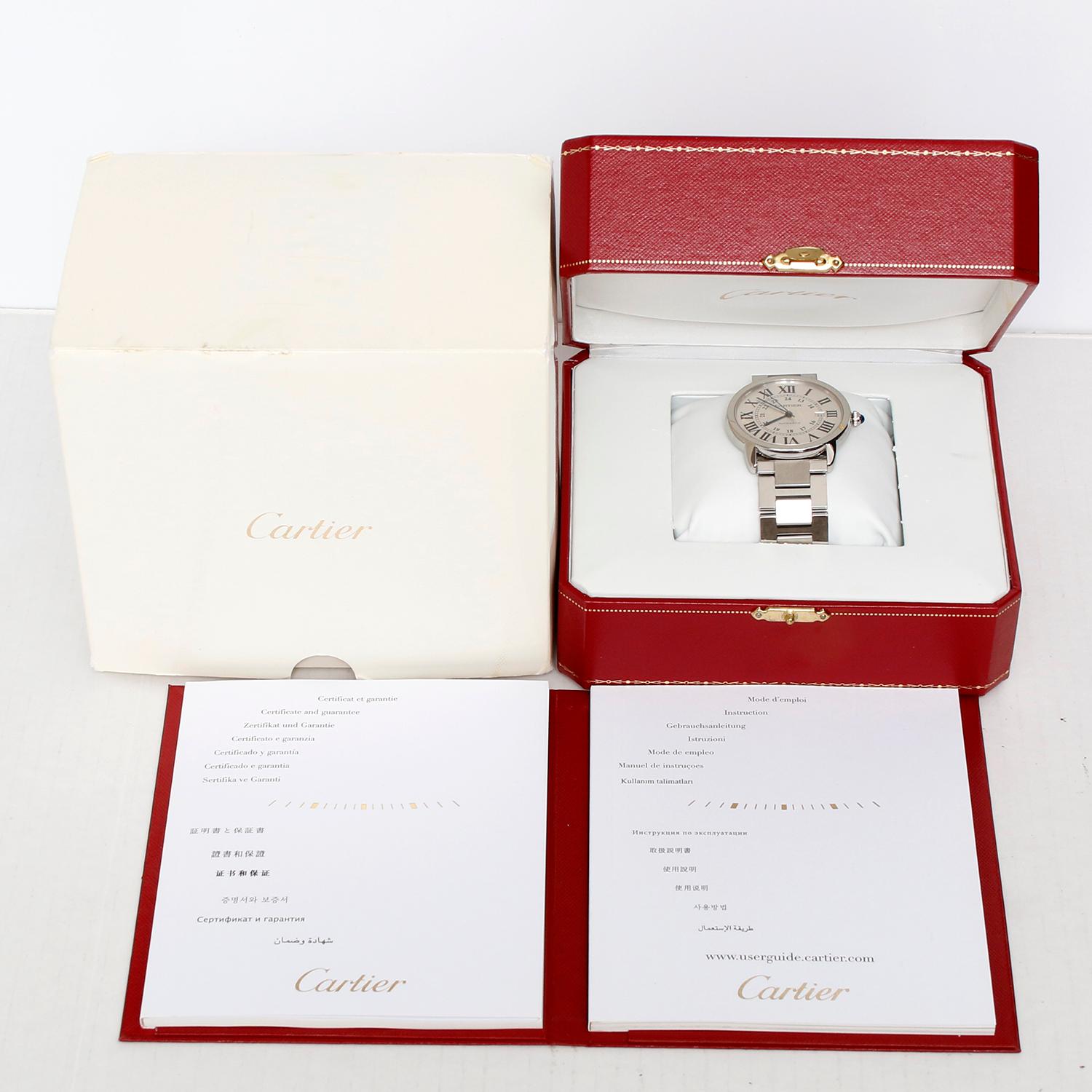  Cartier Montre Ronde Solo Ronde en acier inoxydable pour hommes 3517 Pour hommes 