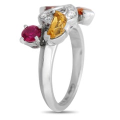 Cartier Sorbet 18K White Gold Diamond and Multi-Gemstone Ring