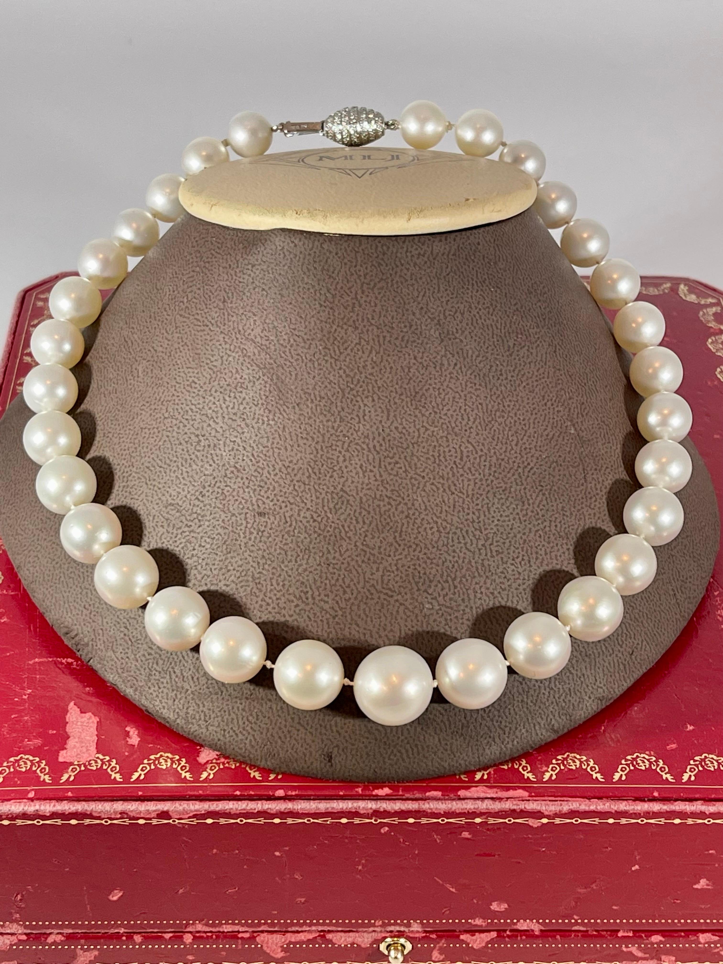 Cartier South Sea Cultured Pearl Necklace with Diamond Clasp+ Original  Receipt