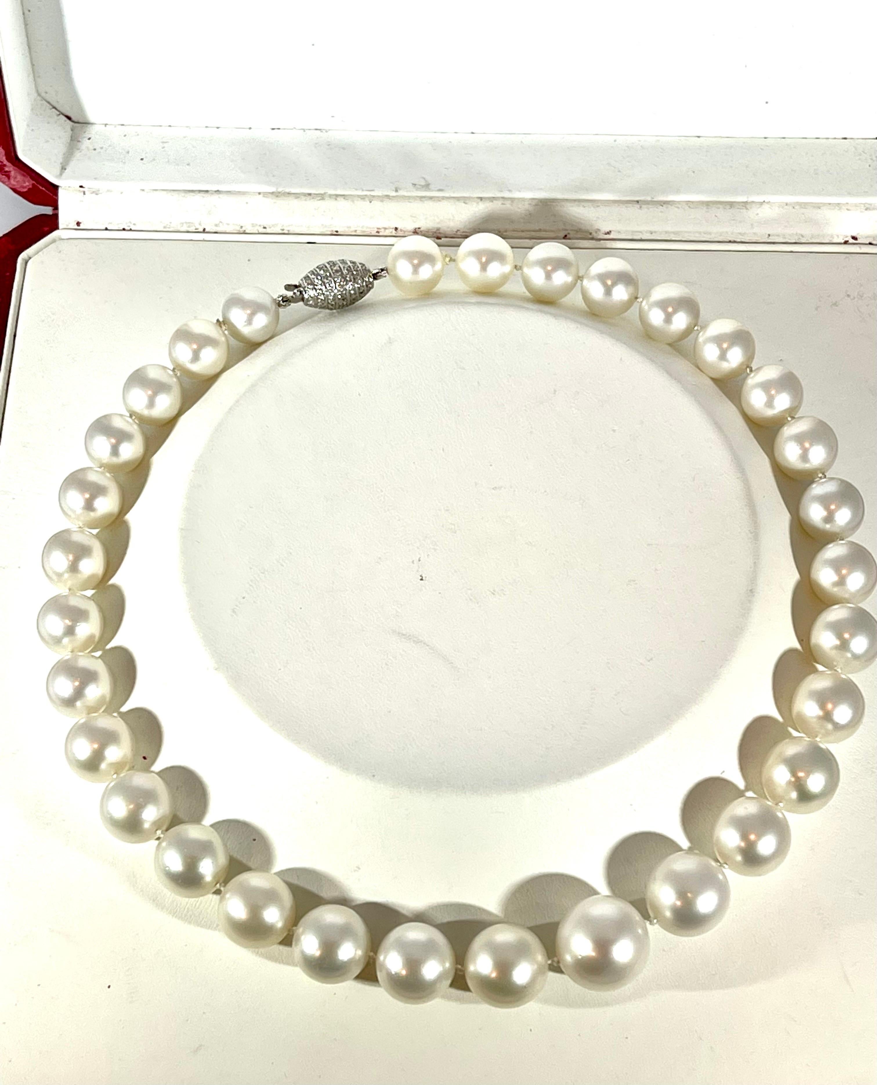 Cartier South Sea Cultured Pearl Necklace with Diamond Clasp+ Original Receipt  For Sale 1