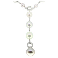 Cartier South Sea Pearl and Diamond Sautior Necklace
