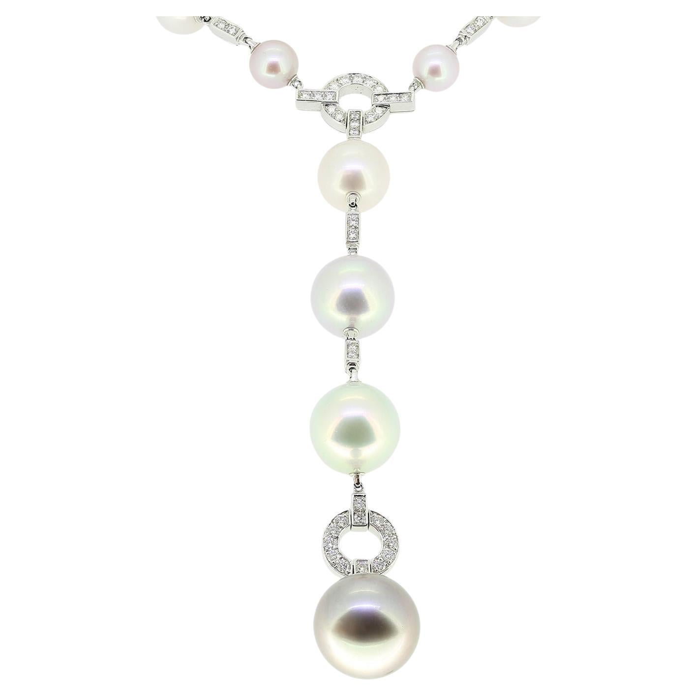 Collana Cartier con perle dei mari del sud e diamanti Sautior