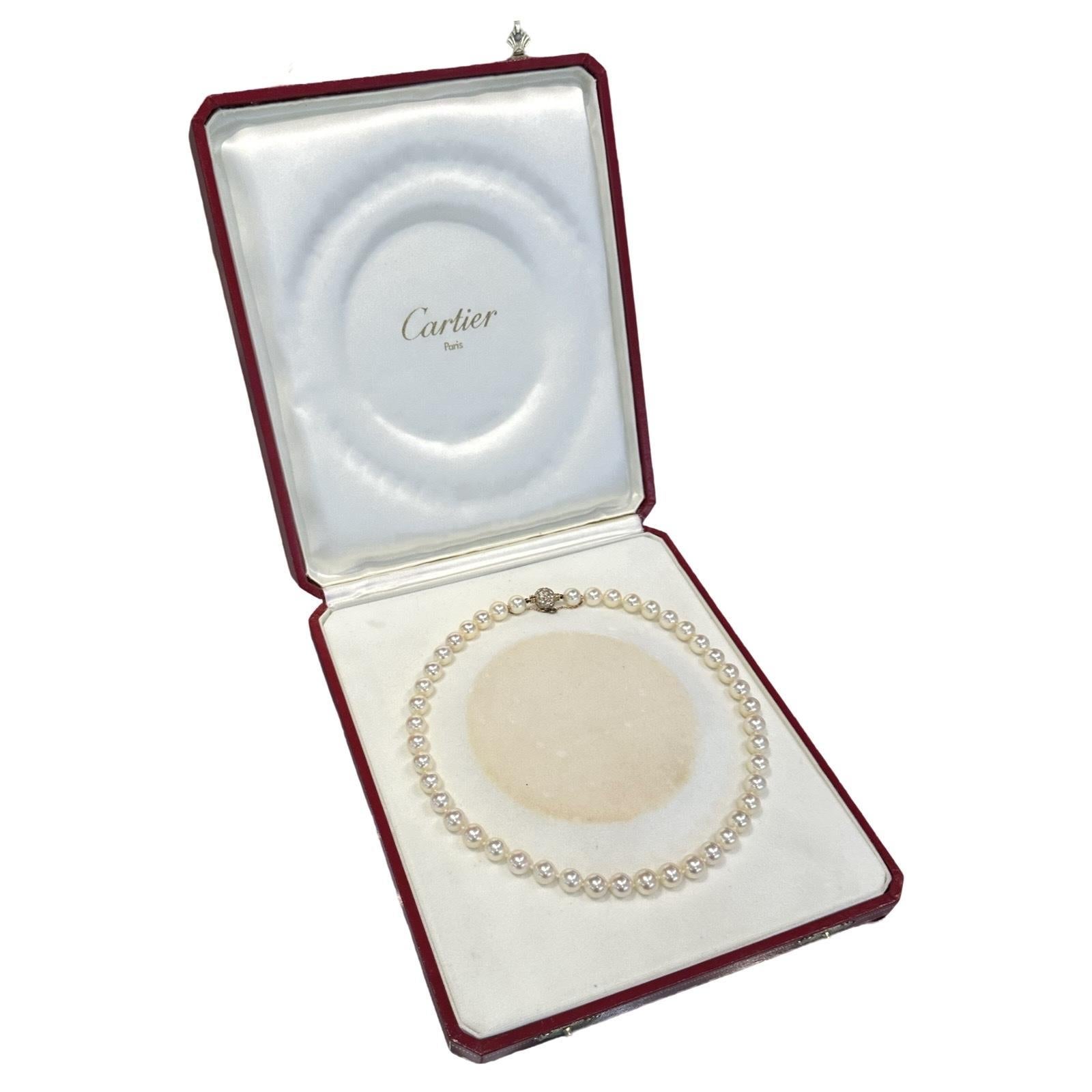 Cartier South Sea Pearl Necklace with Diamonds In Good Condition In Miami, FL