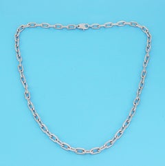 Cartier Spartacus 18k White Gold Oval Link Chain Necklace