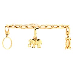 Cartier Spartacus 3 Charm Bracelet 18k Yellow Gold with Emerald