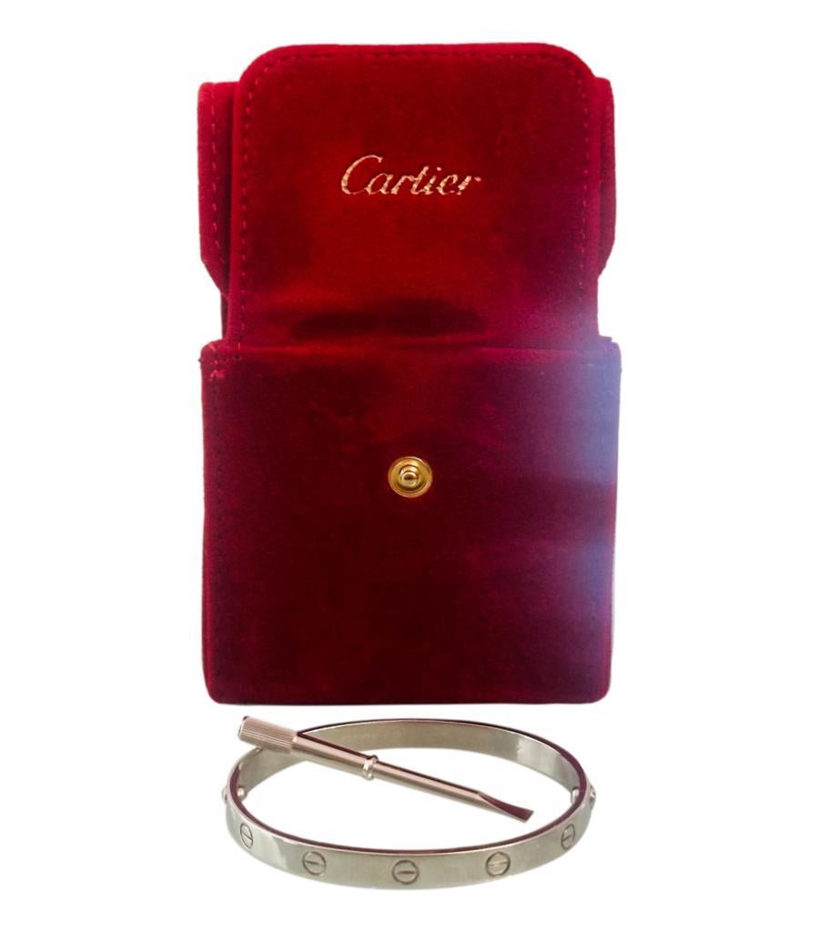 Women's Cartier Special Order Platinum 'Love' Bangle' For Sale