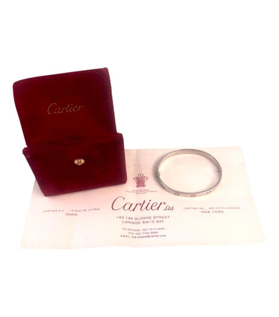 Cartier Special Order Platinum 'Love' Bangle' (Bracelet 'Amour' en platine) en vente 2