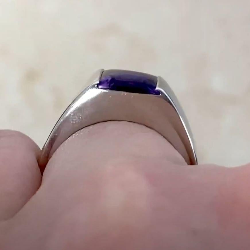 Women's Cartier Square Cut Amethyst Engagement Ring, 18k White Gold