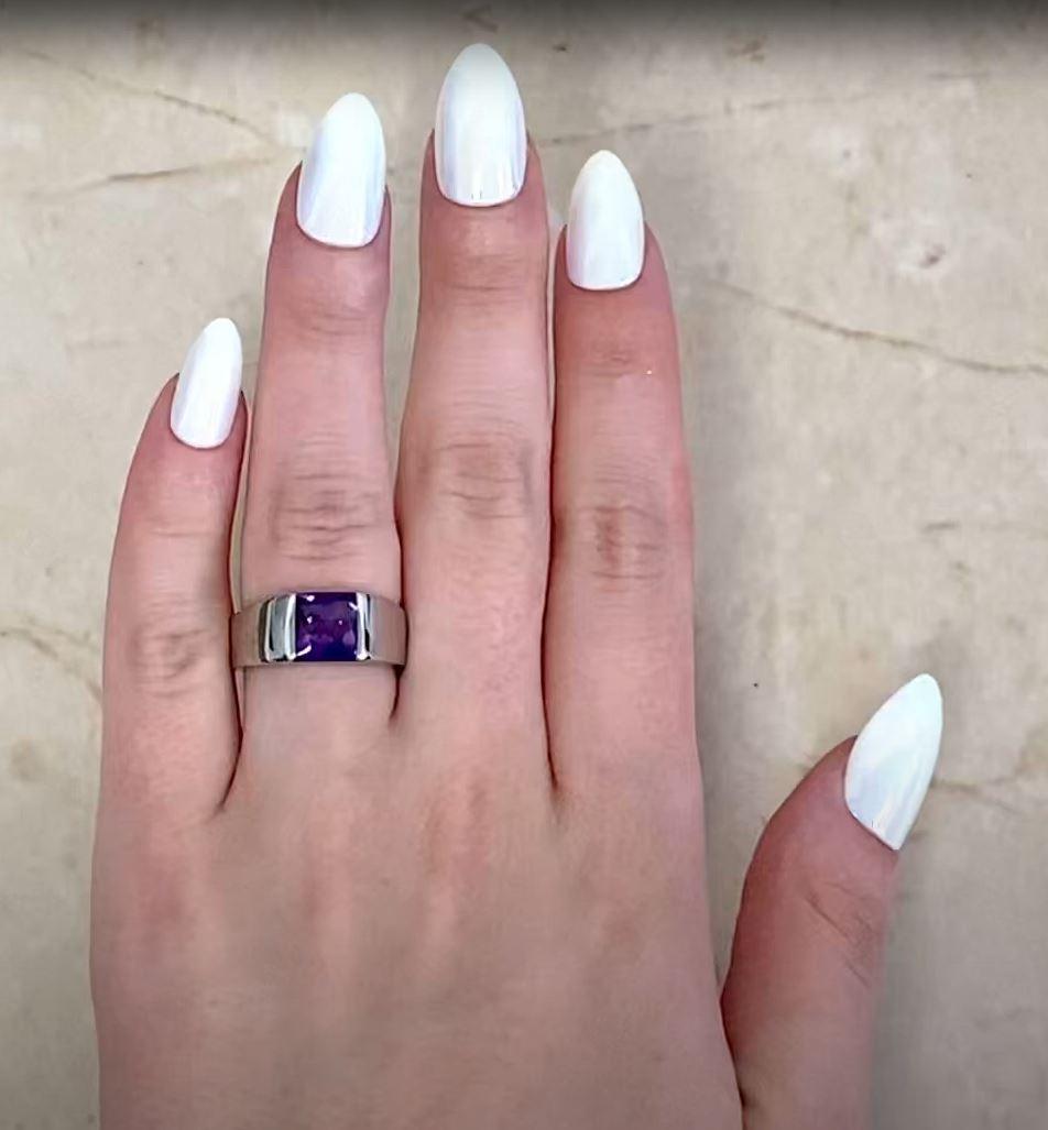 Cartier Square Cut Amethyst Engagement Ring, 18k White Gold 1