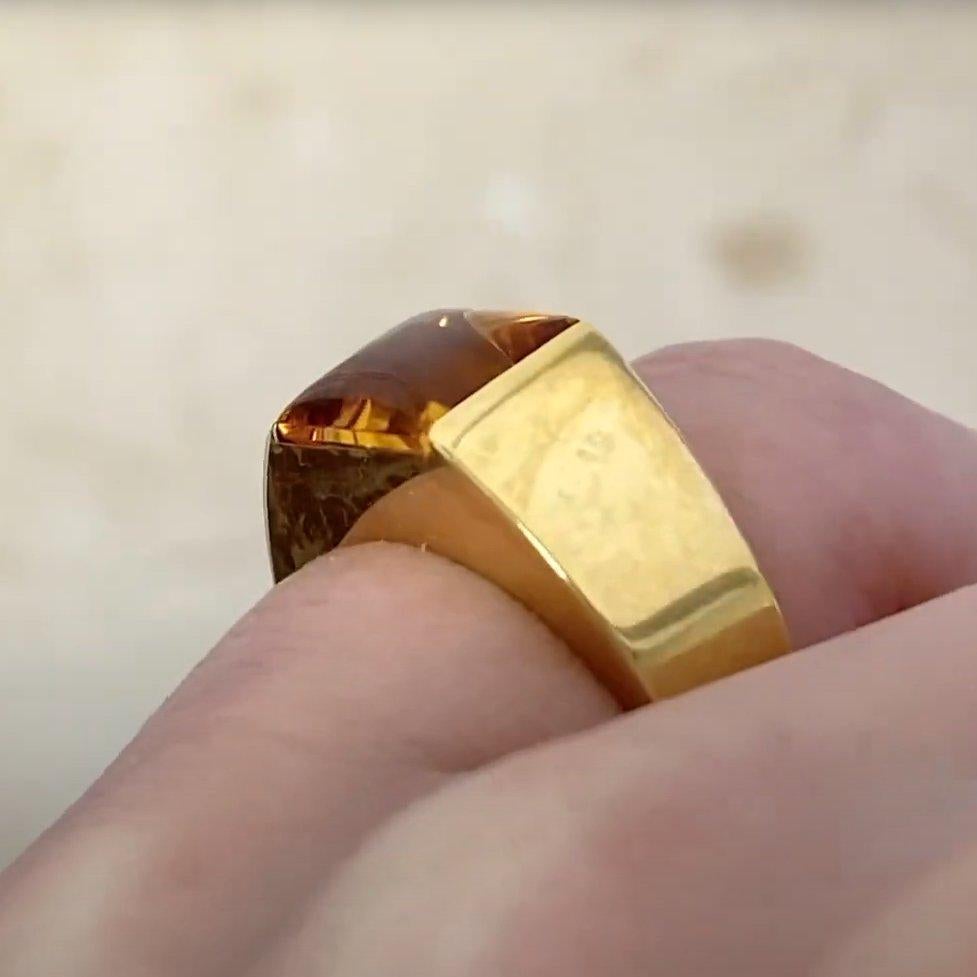 Cartier Ring aus 18 Karat Gelbgold mit natürlichem Citrin im Quadratschliff (ca. 0,80 Karat) im Angebot 1