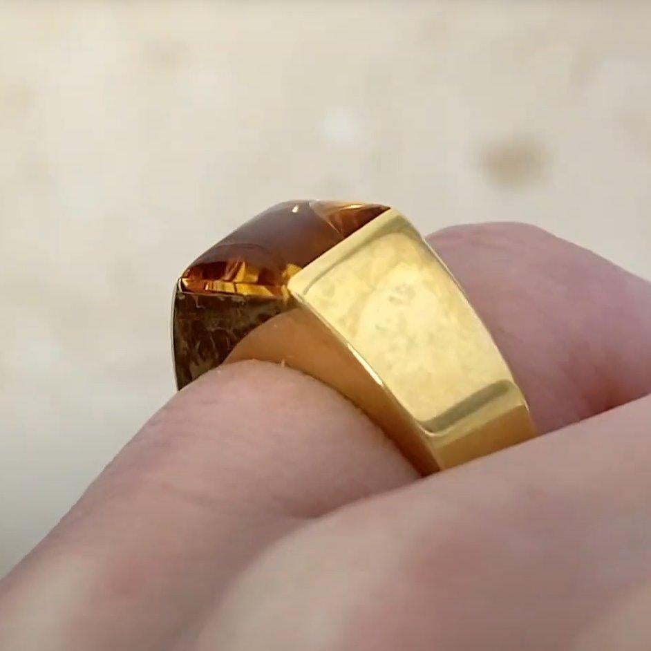 Bague Cartier carrée en or jaune 18 carats avec citrine naturelle (environ 0,80 carat) en vente 2