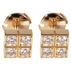 Cartier Square Diamond Earrings in 18k Yellow Gold 0.50 CTW