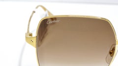 Cartier Santos Oversized Metal Sunglasses