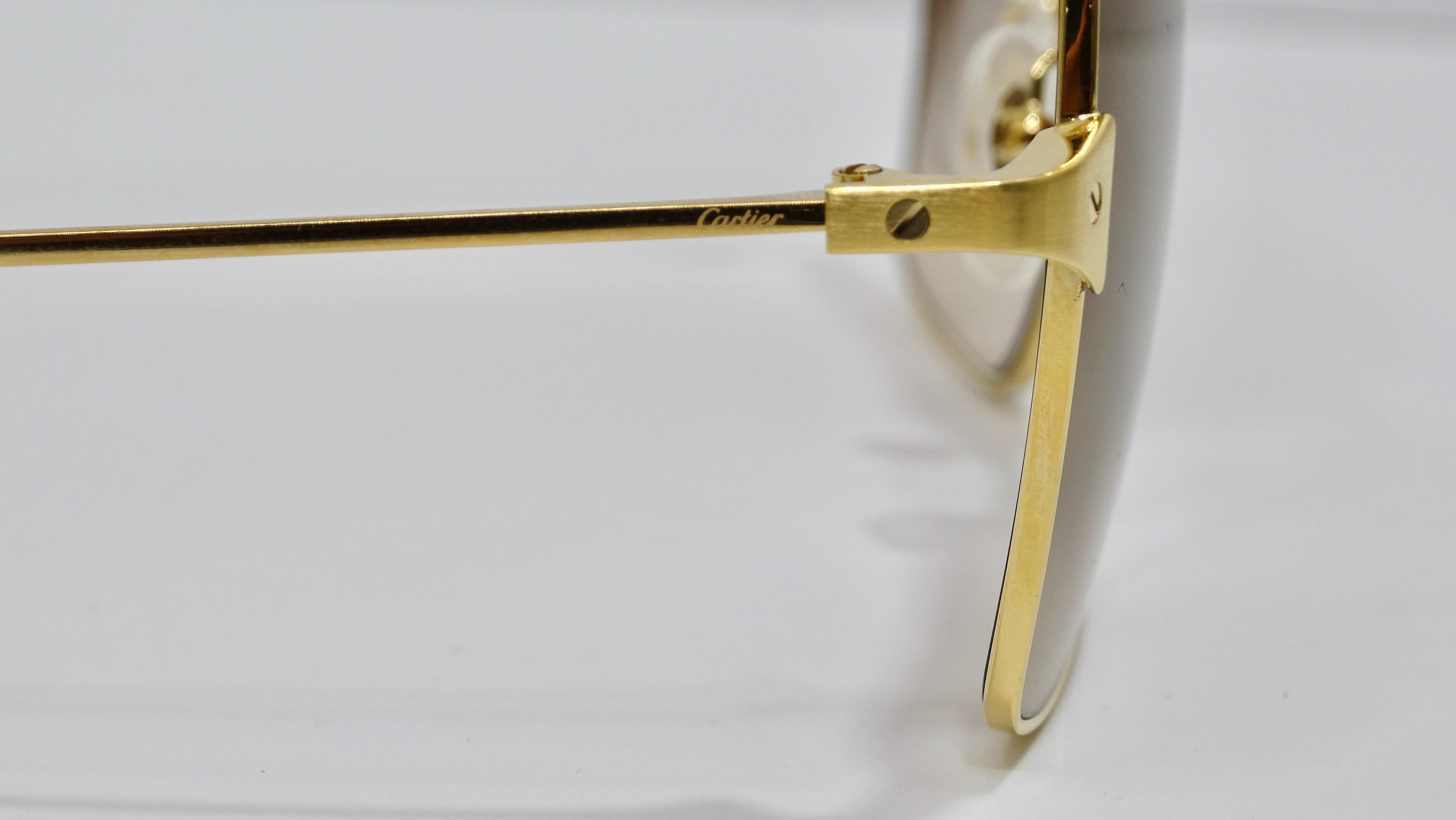 Cartier Santos Oversized Metal Sunglasses In New Condition In Scottsdale, AZ