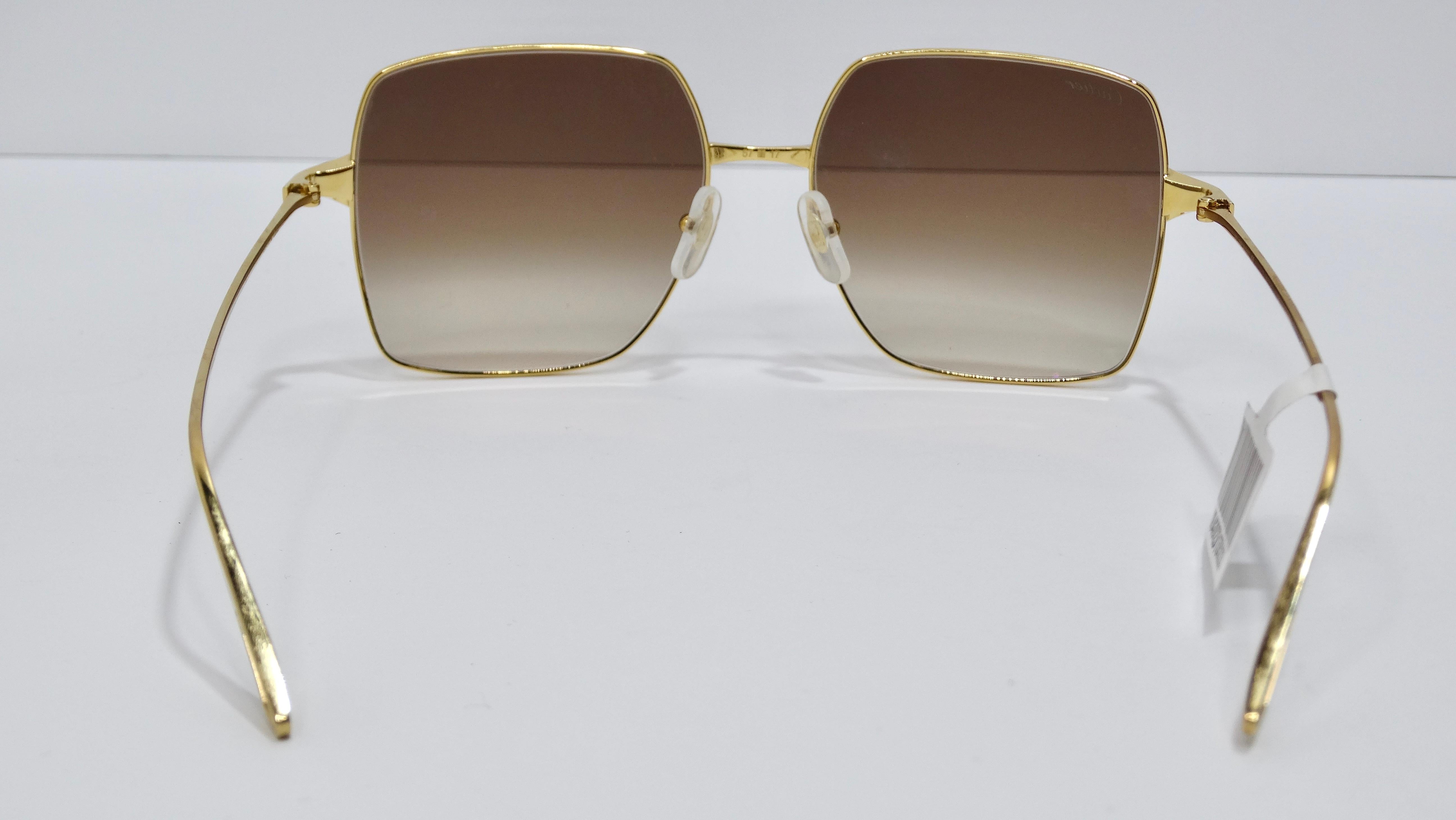 Women's or Men's Cartier Santos Oversized Metal Sunglasses