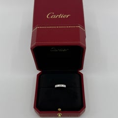 Cartier Square Princess Cut 0.25ct Diamond 18k White Gold Solitaire Band Ring 50