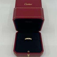 Cartier Square Princess Cut 0.25ct Diamond 18k Yellow Gold Solitaire Band Ring
