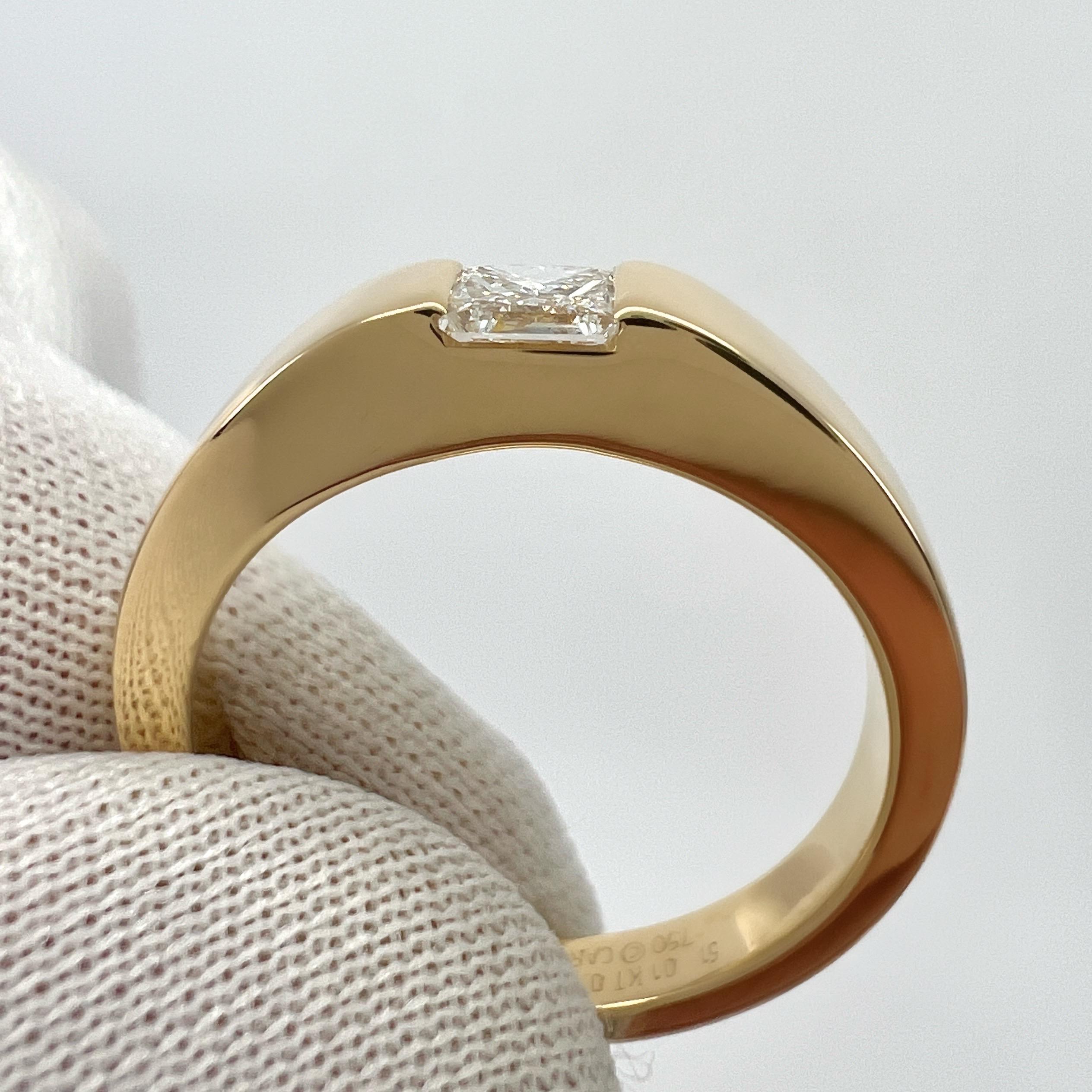 Cartier Anillo Solitario Cuadrado Corte Princesa 0.25ct Diamante Oro Amarillo 18k Corte princesa