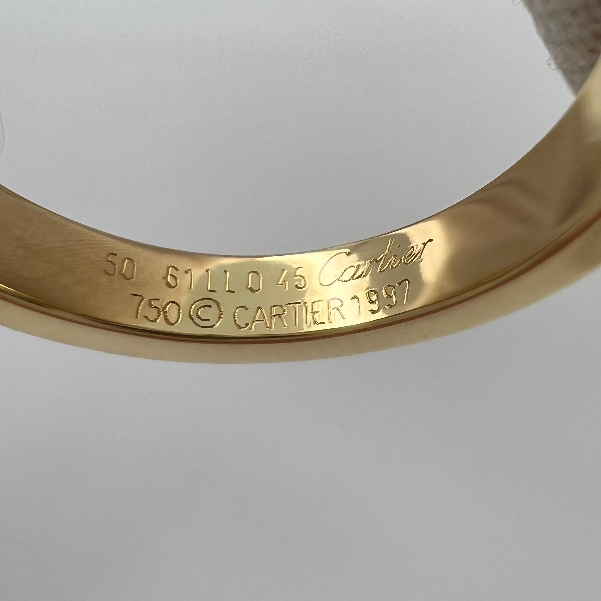 Cartier Anillo Solitario Cuadrado Corte Princesa 0.45ct Diamante Oro Amarillo 18k 5