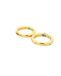 Cartier stacking rings Oval Emerald & Oval Sapphire.