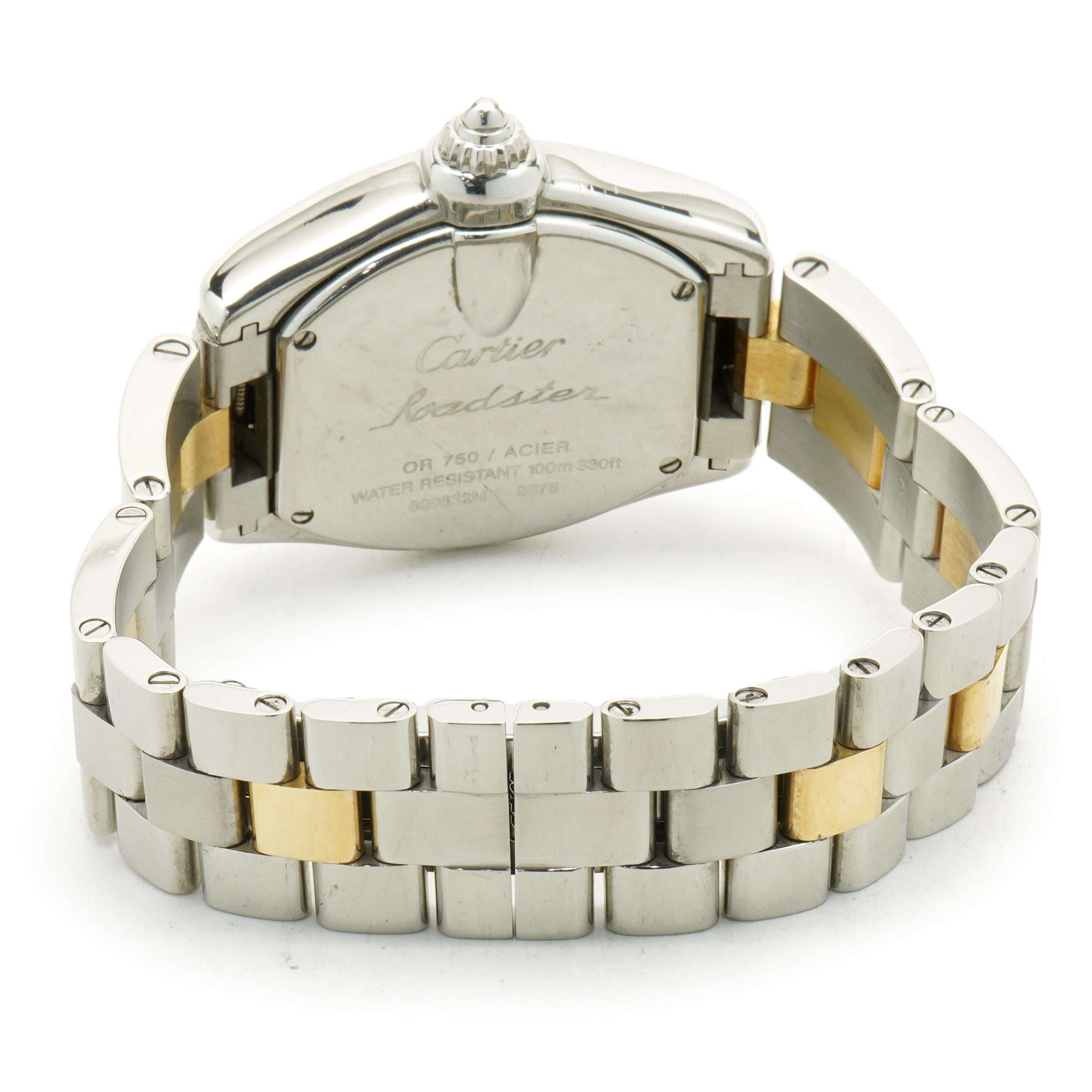 Cartier Stainless Steel & 18 Karat Yellow Gold Roadster Midsize In Excellent Condition In Scottsdale, AZ
