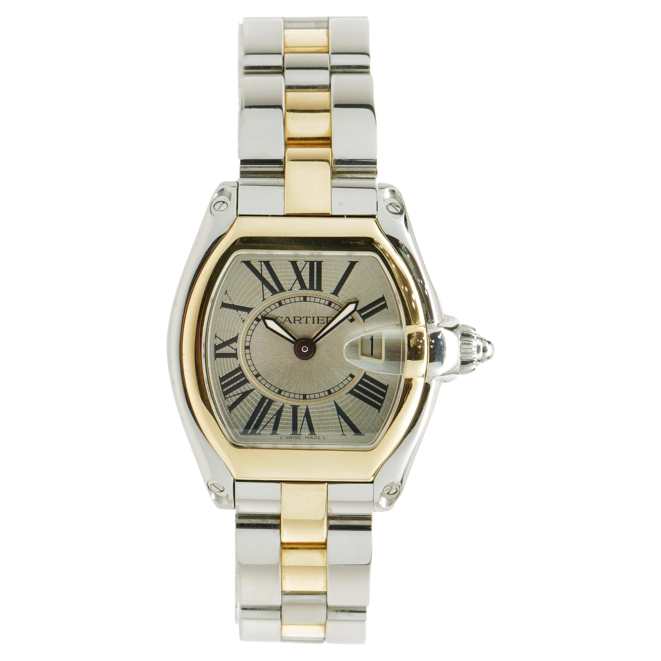 Cartier Edelstahl & 18 Karat Gelbgold Roadster Midsize