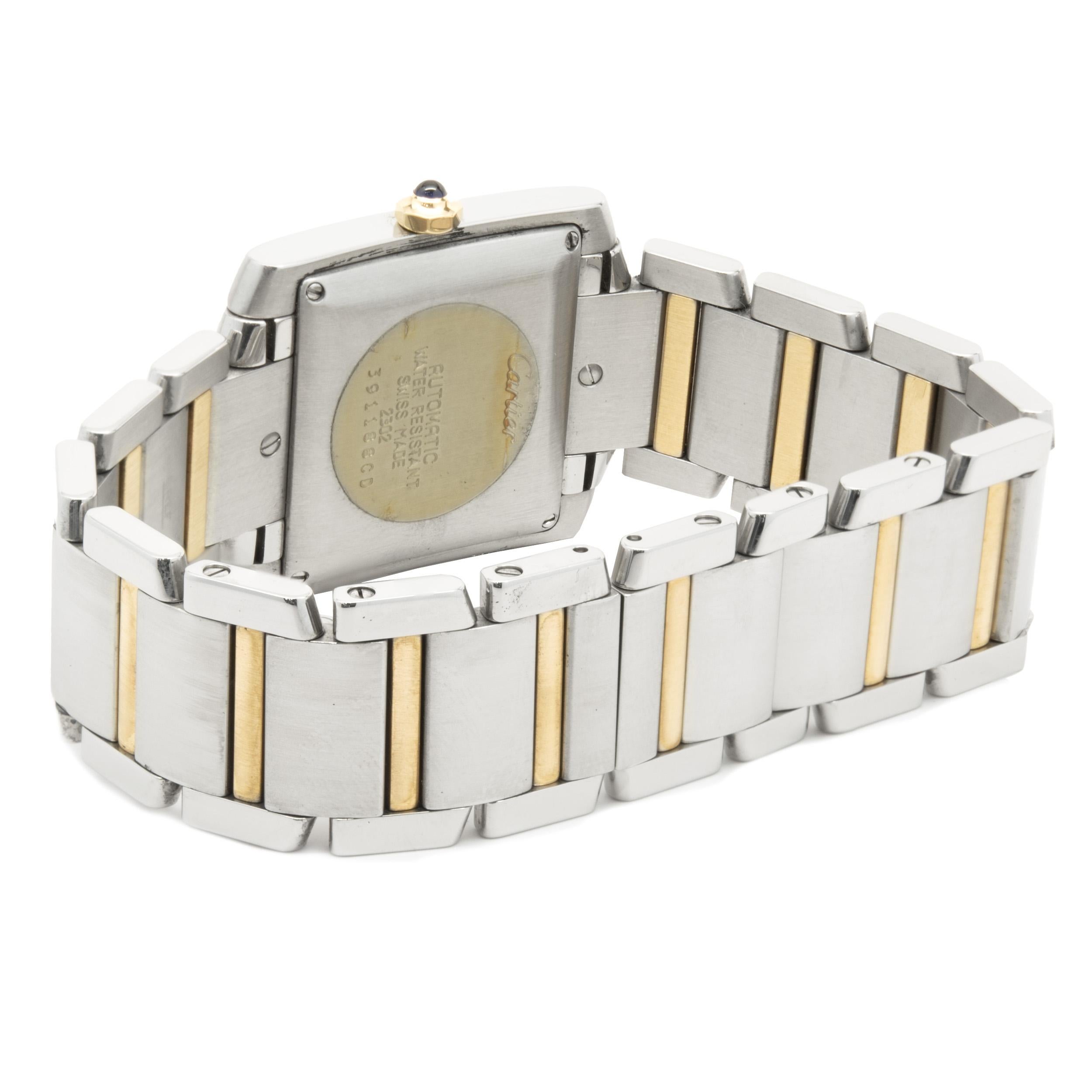 Cartier Stainless Steel & 18 Karat Yellow Gold Tank Francaise In Excellent Condition In Scottsdale, AZ