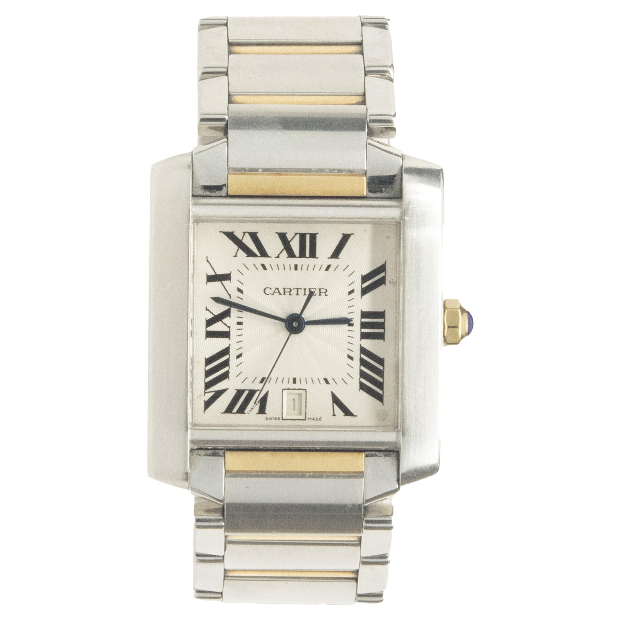 Cartier Stainless Steel & 18 Karat Yellow Gold Tank Francaise