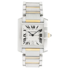 Cartier Stainless Steel & 18 Karat Yellow Gold Tank Francaise 