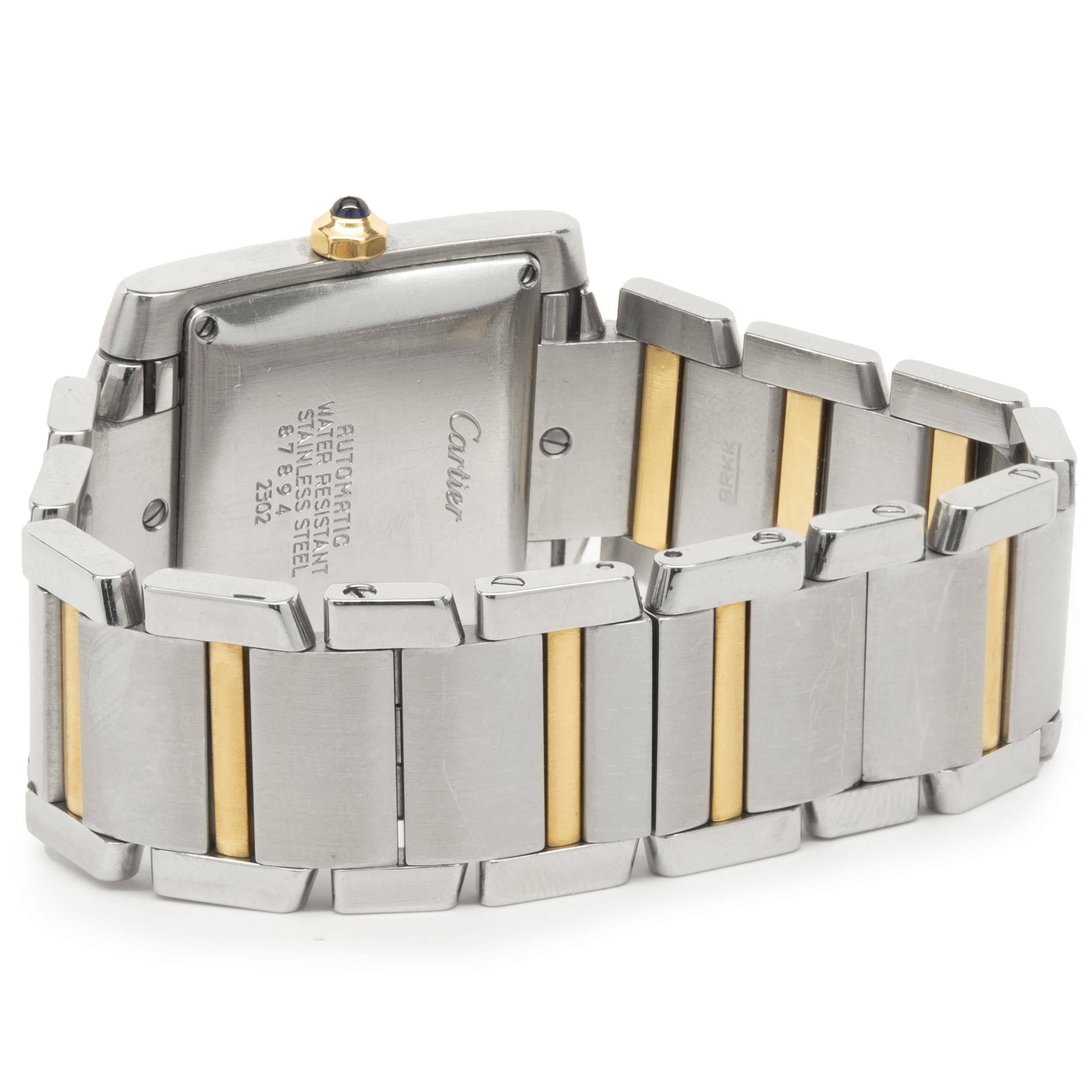 Cartier Stainless Steel & 18 Karat Yellow Gold Tank Francaise Medium In Excellent Condition In Scottsdale, AZ