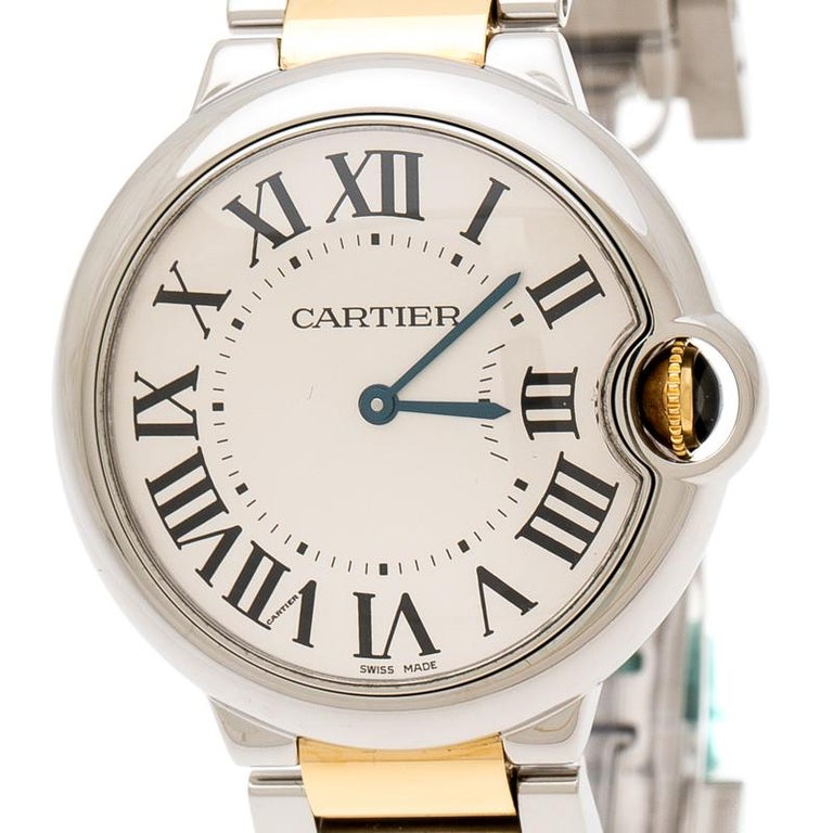 Cartier Stainless Steel 18K Yellow Gold Ballon Bleu 3005 Women's