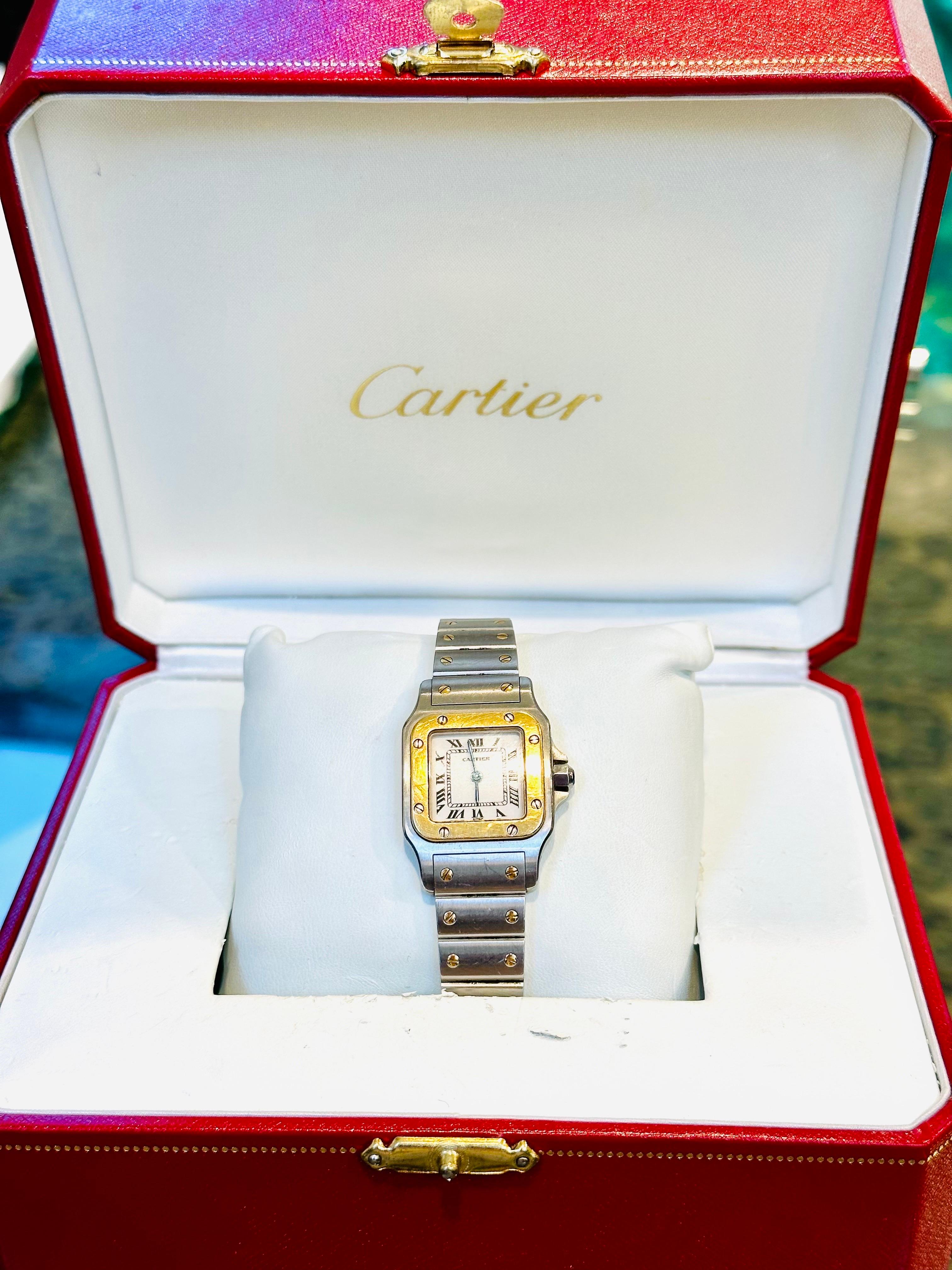 Cartier Stainless Steel and 18k Gold 'Santos' Wristwatch 1