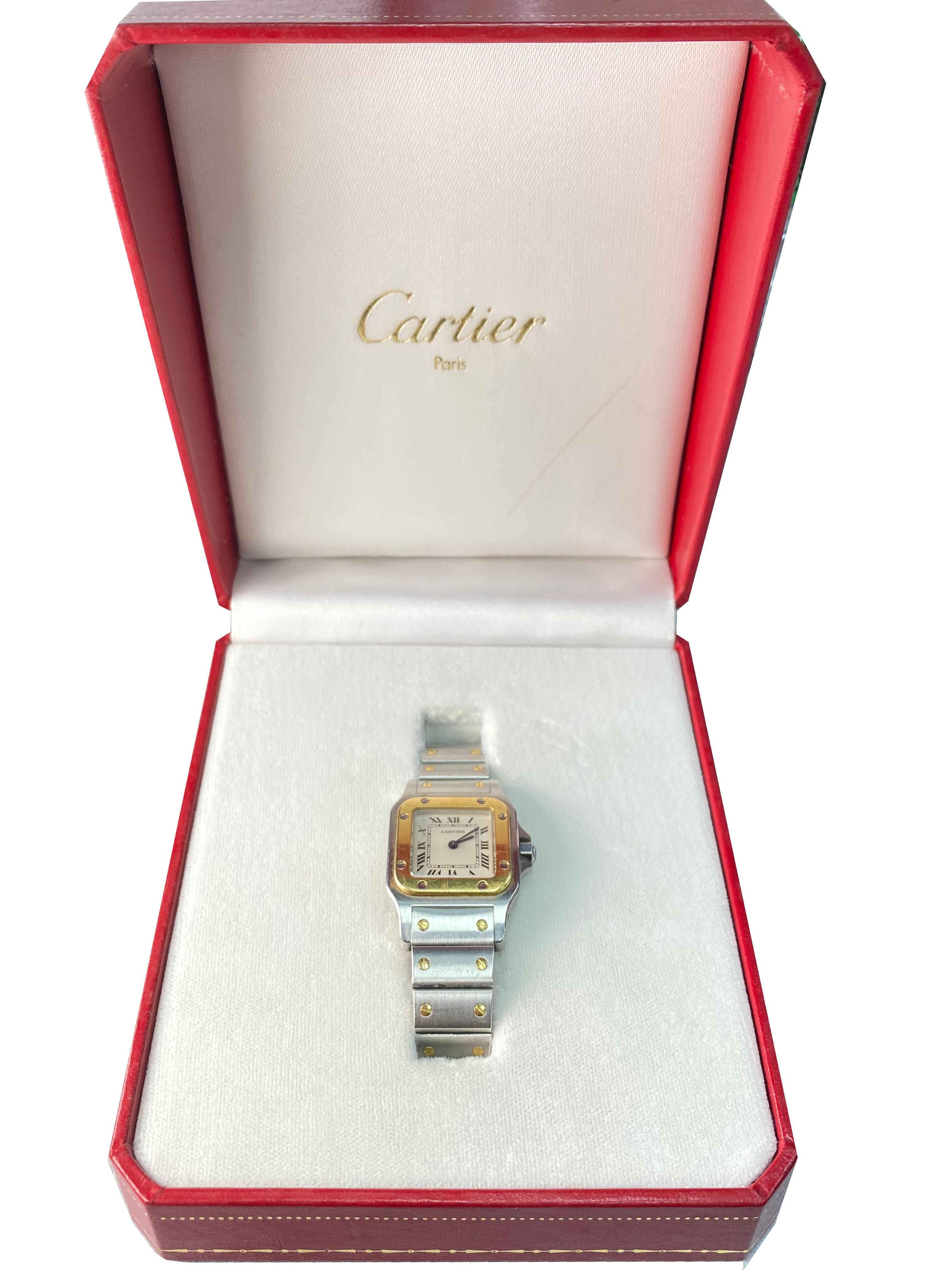 Cartier Stainless Steel and 18k Gold 'Santos' Wristwatch 2