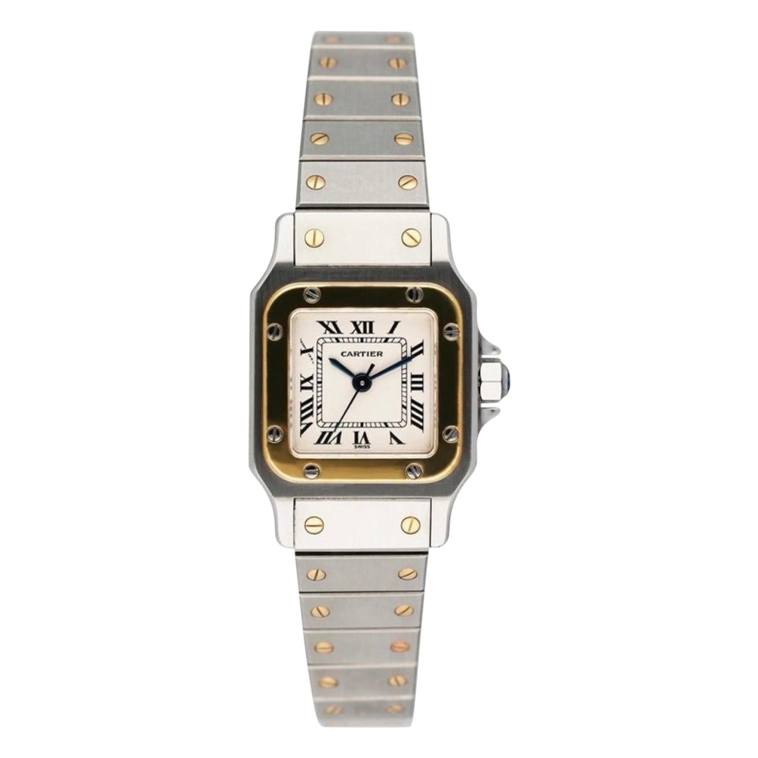 Cartier Armbanduhr ''Santos'' aus Edelstahl und 18k Gold