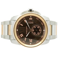 Cartier Acier inoxydable et or rose 18k Calibre Cadran Brown 42mm