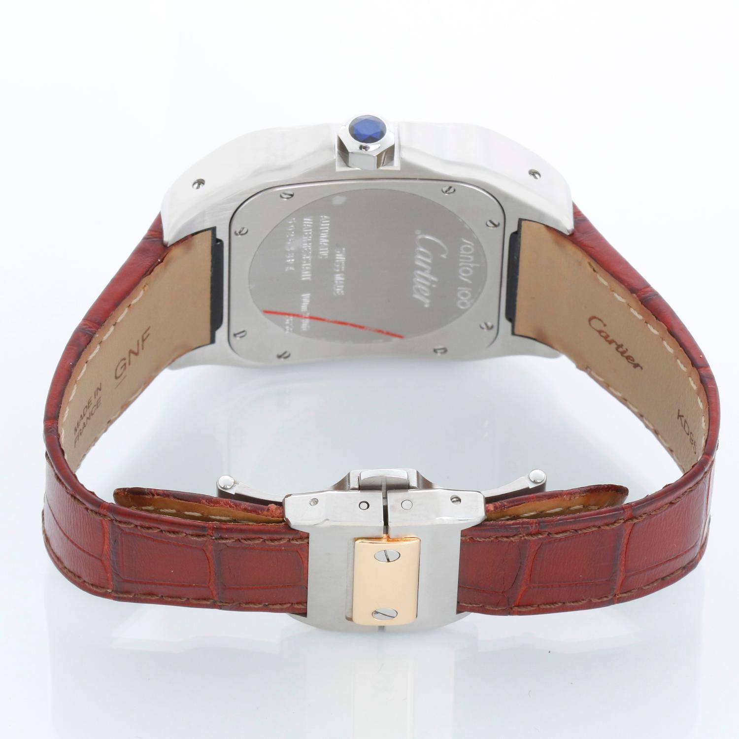 De los hombres Reloj Cartier Santos 100 de acero y oro amarillo de 18 quilates para hombre W20072X7 2656 en venta