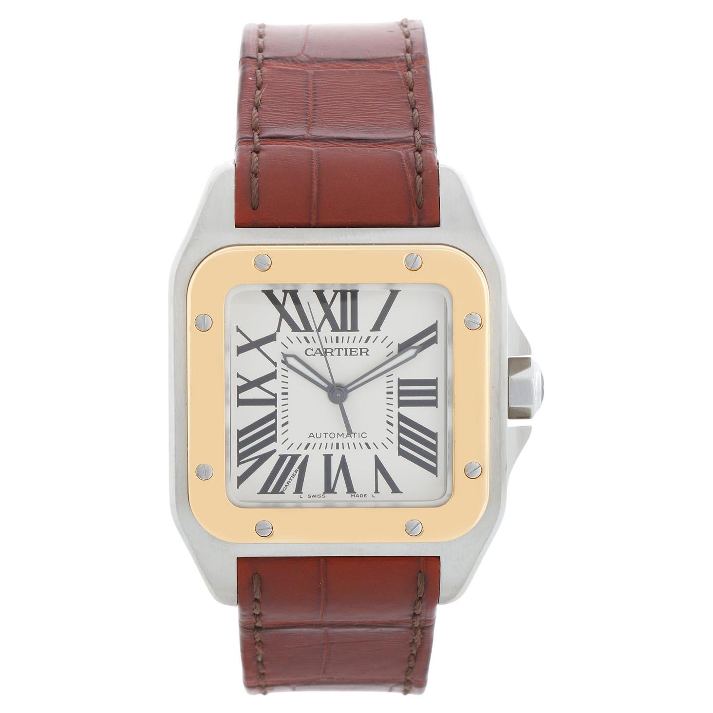 Reloj Cartier Santos 100 de acero y oro amarillo de 18 quilates para hombre W20072X7 2656 en venta