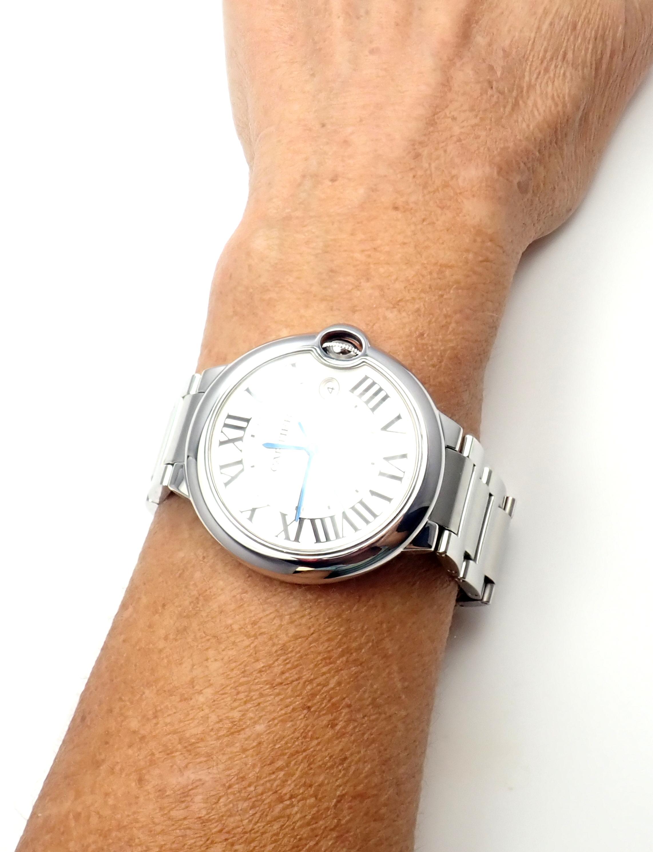 Cartier Stainless Steel Ballon Bleu Automatic Wristwatch Reference W69012Z4 6