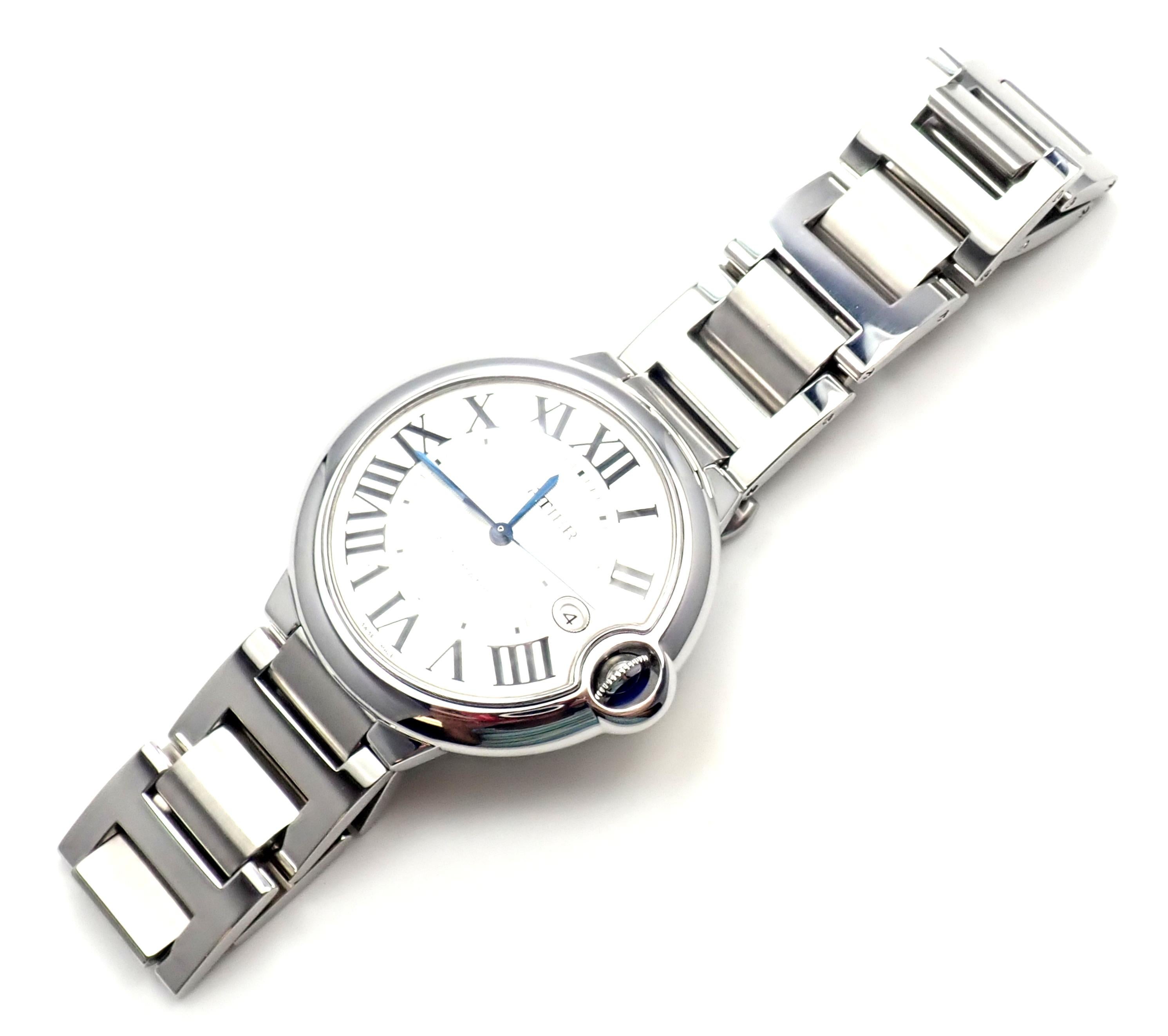 Cartier Stainless Steel Ballon Bleu Automatic Wristwatch Reference W69012Z4 5